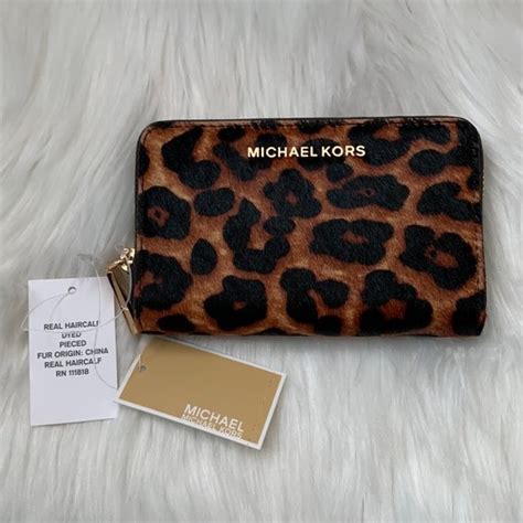 michael kors small leopard-print calf hair wallet|Small Leopard Print Calf Hair Wallet .